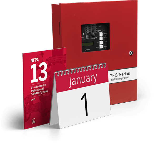 Panel, calendar, and NFPA 13 book