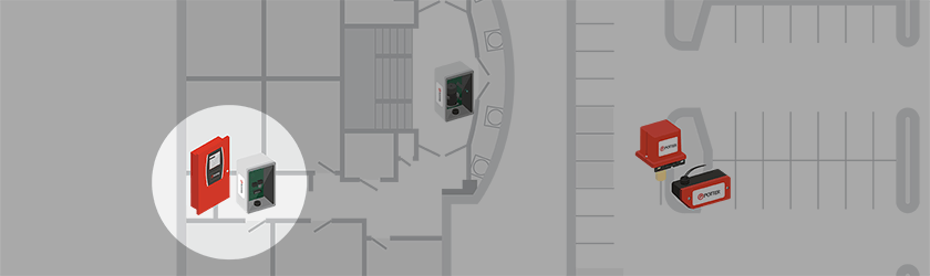 SignaLink Receiver on floorplan next to fire panel